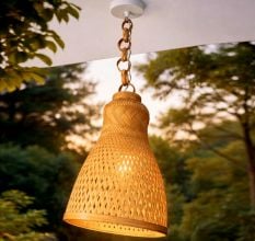 Handmade Bamboo Cone Pendant Lamp Shade